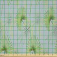 thumbnail image 2 of Ambesonne Palm Leaf Fabric by the Yard Microfiber, Bananas Tropical Foliage, 2 Yards, Lime Green and Pale Blue Grey, 2 of 2