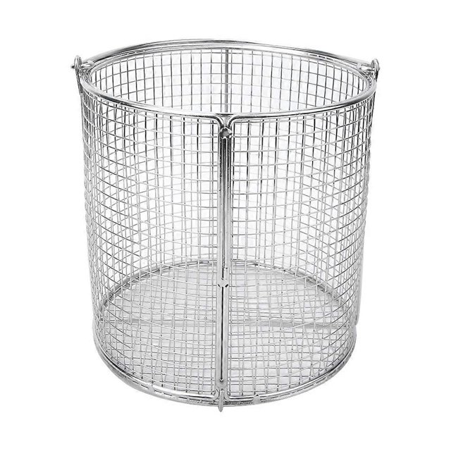 Stainless Steel Instrument Sterilization Basket Case Lab Supplies with HandleRound 150x150x150mm