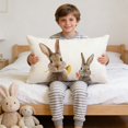 thumbnail image 4 of 1 1.81x19.68 In Easter Bunny Lumbar Pillow Cover Decorative Bunny Cushion Case Spring Holiday Sofa Bed Couch Home Room Decor Gift, 4 of 6