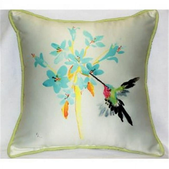 Betsy Drake HJ331 Coussin Colibri Bleu - 18 x 18 Po.