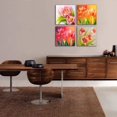 thumbnail image 3 of Tulips Wall Art Pink Flowers Canvas Wall Decor Abstract Print Home Decor Pictures Poster for Bedroom Living Room Bathroom Office Oil Painting Framed Ready to Hang 4 Panels (16x16inchx4), 3 of 6