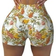thumbnail image 2 of Haiem Ducks and Flowers No Front Seam Biker Shorts for Women Yoga Workout Gym Bike Shorts with Tummy Control Moisture-Wicking-Small, 2 of 9