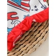 thumbnail image 6 of Baby Girl My First 4th of July Outfit Sleeveless Strap American Stars Striped Flag Tank Top Romper Shorts Headband 3Pcs Set, 6 of 7