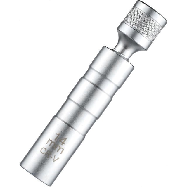 Herramienta de extracción de dados para bujías, dado de bujías de 14 mm, accionamiento de 3/8", 12 puntas giratorias magnéticas