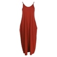 thumbnail image 2 of Vestido maxi largo de las mujeres Sunnimix Sin mangas Con Cuello En V Suelto Con Bolsillos Azul L, 2 of 8