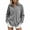 Gray, variant on Women's Jacket Long Sleeve Button-Front Pockets Button Collared Hip Shirt Solid Buttons Everyday
