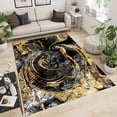 thumbnail image 2 of Black Gold Pattern Area Rug, Luxury Home Decor Rug, Easy Clean Carpet With Anti-Slip Backing Durable Not Falling Off For Bedroom Living Room Dining Room Office 4 x 6ft, 2 of 6