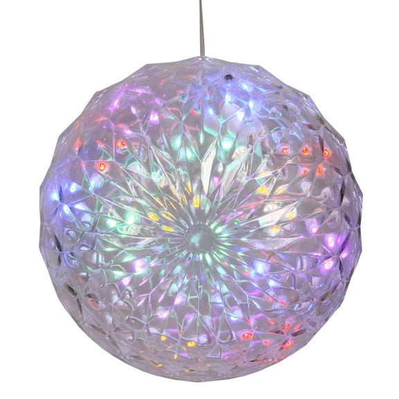 Vickerman 6" Crystal Ball Christmas Ornament with 30 Multi-Colored LED Lights