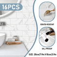 thumbnail image 2 of 16 Pcs White Marble Peel &amp; Stick Backsplash Tiles - Waterproof PVC Wall Stickers for Kitchen, Bathroom, Laundry Room - Self-Adhesive, Easy DIY Renovation Decor, 2 of 9