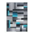 thumbnail image 2 of BizChair Modern Contemporary Area Rug, Turquoise Grey Black (8 Feet X 10 Feet), 2 of 6