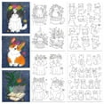 thumbnail image 2 of 4Pcs Pre-Printed Eembroidery Transfer Paper Water Soluble Hand Sewing Stabilizers for Fabric Embroidery Stitching Craft, 2 of 9