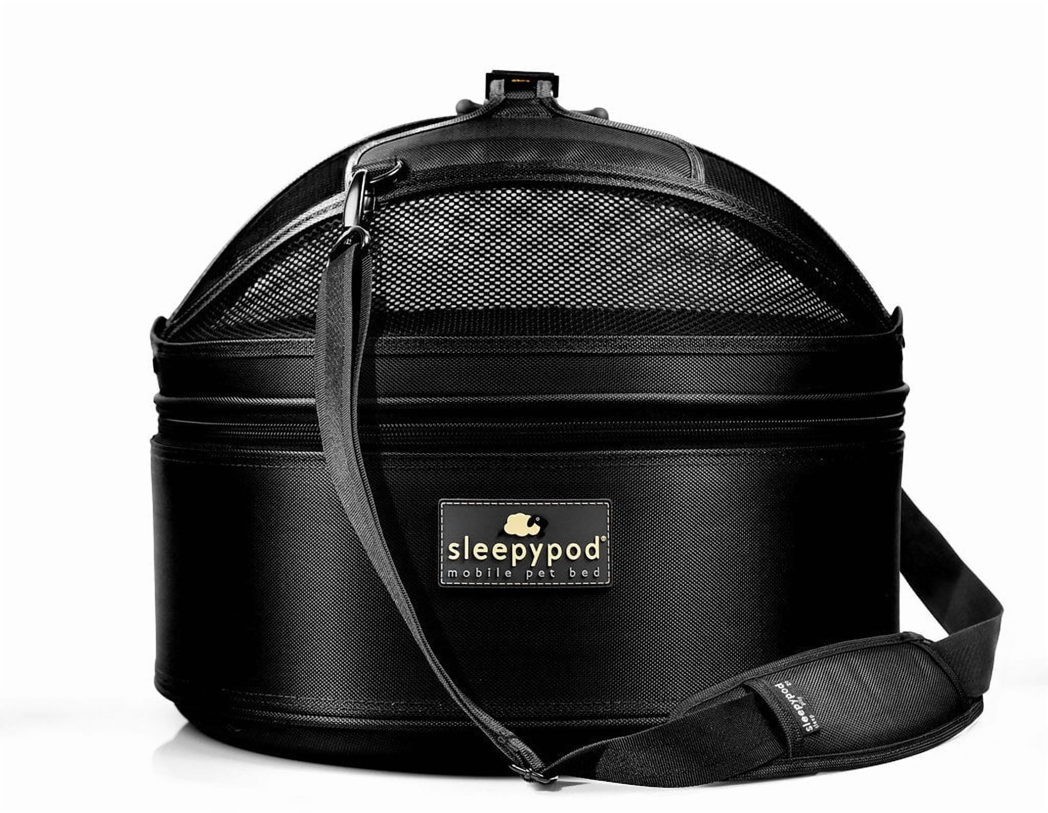 Sleepypod Mobile Pet Bed — Multi-use Travel Pet Bed, Crash-Tested Car Seat, & Carrier for Dogs and Cats up to 15 Pounds (Jet Black)