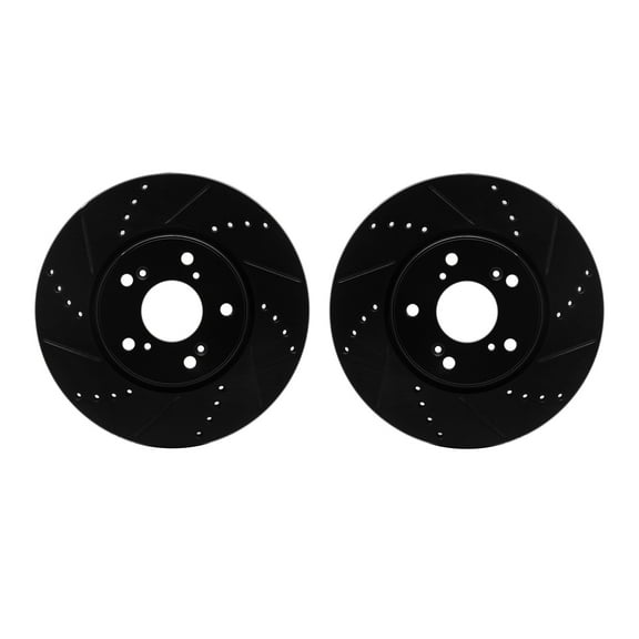 Dynamic Friction Company Front Brake Rotors-Drilled and Slotted-Black 8002-59022