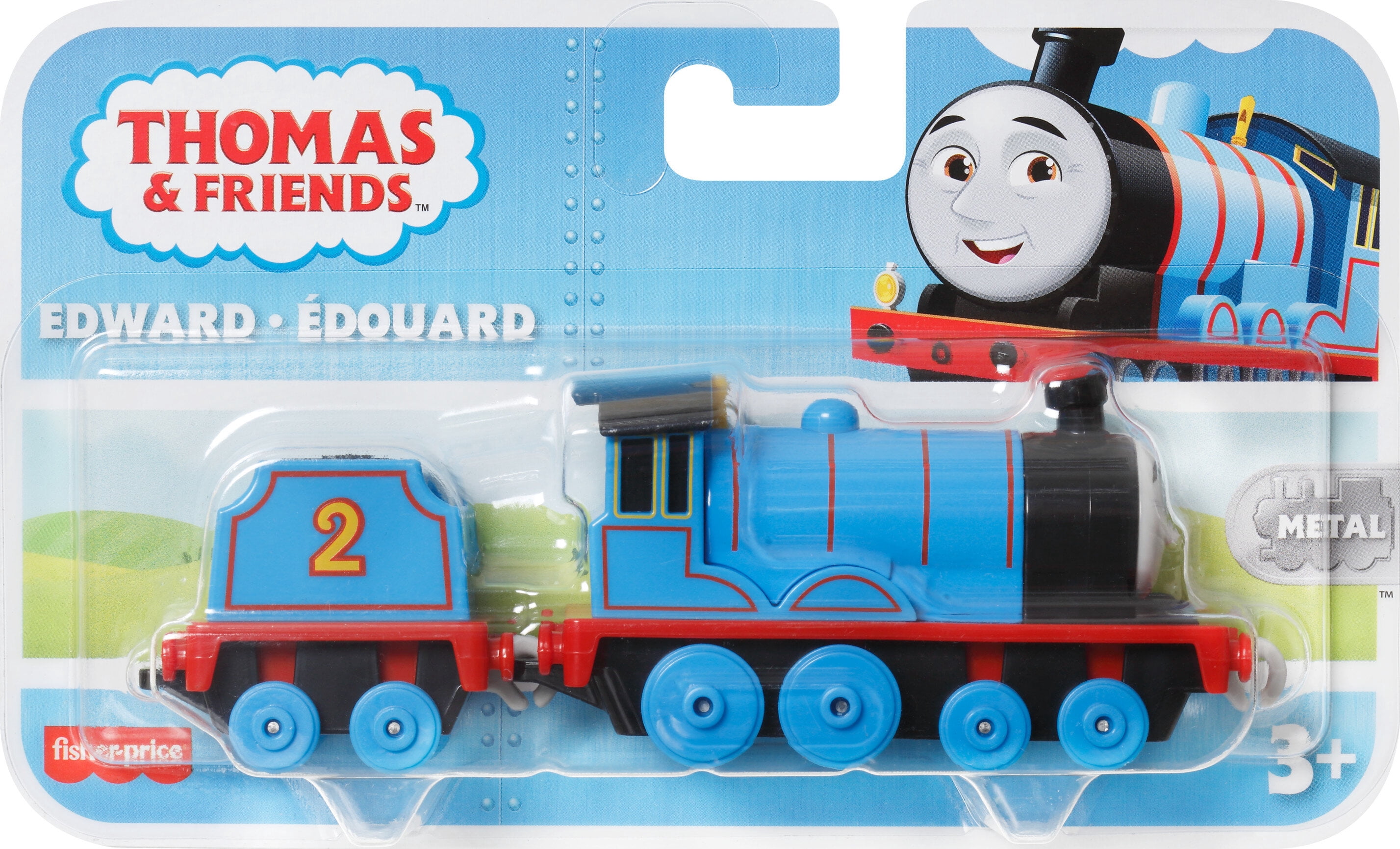 Thomas & Friends Edward Diecast Metal Push-Along Toy Train Engine with Tender for Preschool Kids