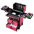 thumbnail image 3 of Byootique Rolling Makeup Train Case Cosmetic Storage Organizer Trolley 2 Drawers, 3 of 8