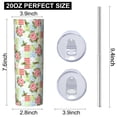 thumbnail image 3 of Pioneer Flower Floral Print Pattern 20oz Skinny Tumbler with Straw & Lid, Double Wall Vacuum Insulated Cup, Leak-Proof, Cup Holder Friendly, Hot 6H Cold 12H, 3 of 6