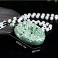 thumbnail image 5 of K-KED Natural Grade A Jade Jadeite Men Women Phoenix Flower Round Circle Pendant, 5 of 7