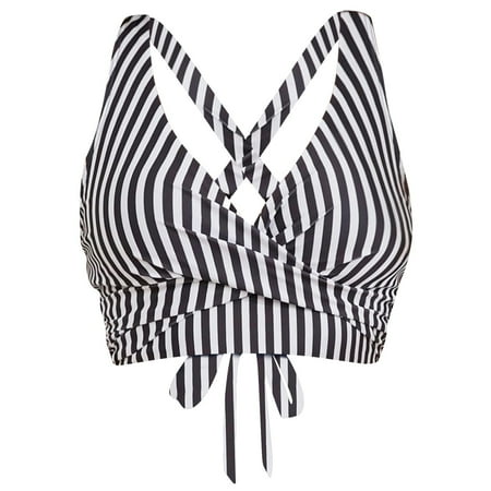 MSJUHEG Bra Sized Bikini Tops Criss Cross Bikini Top Underwire Swimsuits for Women Full Coverage Bikini Top Triangle Bikini Women s Solid Color Lace Up Bikini Two Piece Swimsuit Swimsuit White 1 L