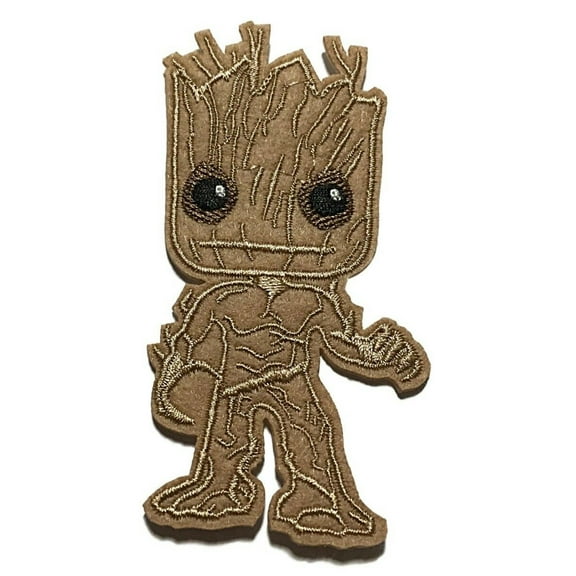 Groot Character 4" Tall Embroidered Iron On Patch