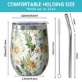 thumbnail image 5 of 12oz Stemless Wine Tumblers Leaf Orange Flower Corn Sunflower Pattern Vacuum Insulated Stainless Steel Travel Tumbler Cups Mug with Lid and Straw for Champaign,Cocktail,Beer with Cleaning Brush, 5 of 5