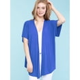 thumbnail image 3 of Made by Johnny Women's Kimono Style Short Sleeve Dolman Cardigan M ROYAL_BRITE, 3 of 6