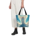 thumbnail image 4 of KLL Tote Bag for Women Sunshine Cute Winged Cat Print Shopping Grocery Reusable Bags for Office School Shopping Travel, 4 of 6