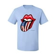 thumbnail image 2 of Wild Bobby, American Flag Lips Tongue Out, Men Graphic Tees, Light Blue, 5XL, 2 of 3