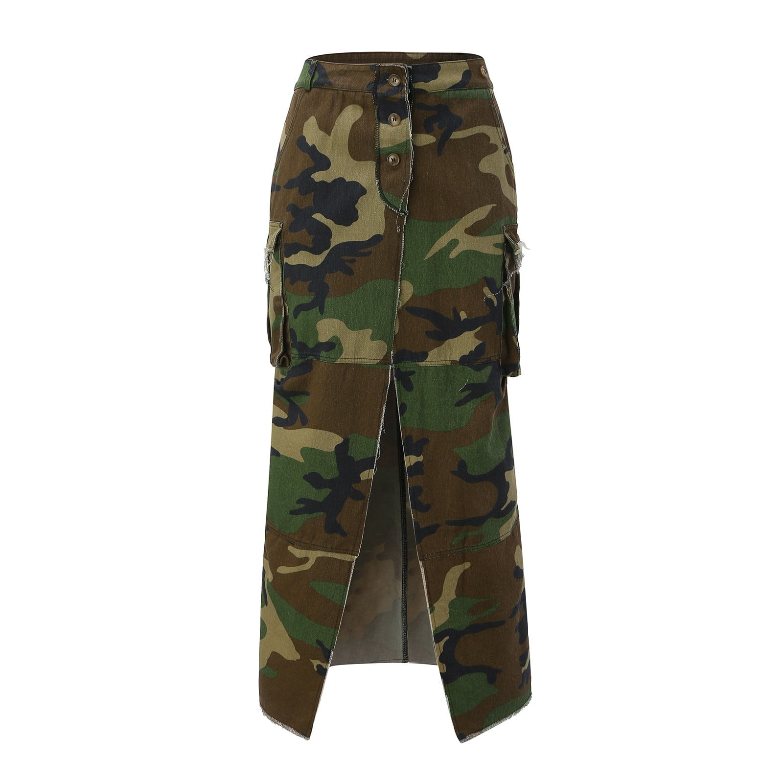 Uuszgmr Womens Skirts Ladies Fashion Camo Cargo Long Skirt