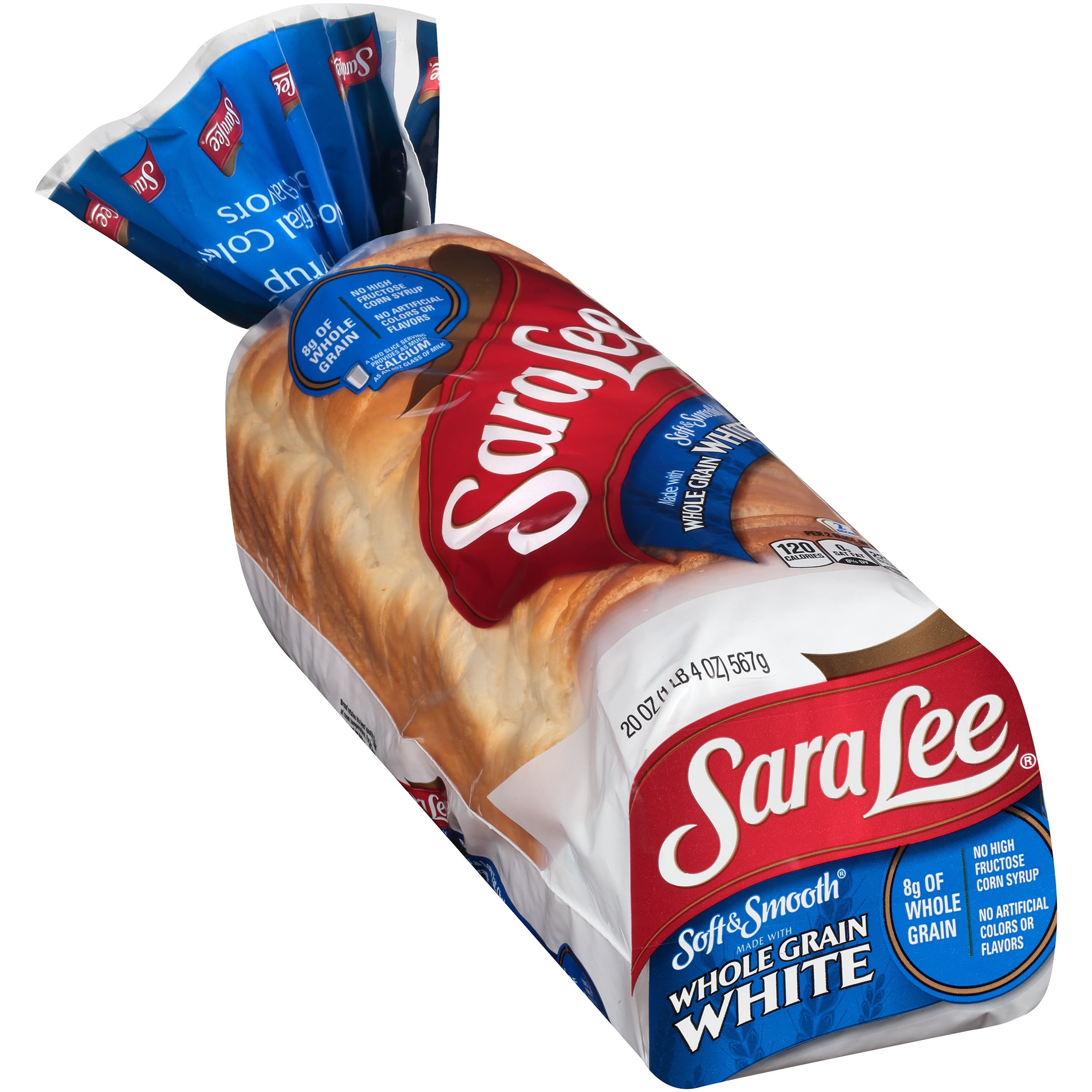 Sara Lee Soft & Smooth Whole Grain White Bread Loaf, 20 oz, 22 Count 