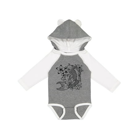 

Inktastic Koi Fish Illustration Black Gift Baby Boy or Baby Girl Long Sleeve Bodysuit