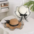 thumbnail image 4 of SikaFu Summer Bow, Sun Hat Female Seaside Beach Holiday Hat Outdoor Large Eaves Large Eaves Sun Hat Sweet Straw Hat, 4 of 9