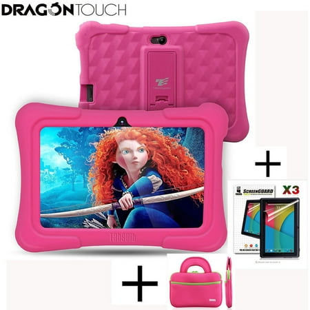 Tablets Dragon Touch Dragon Touch Y88X Plus 7 inch Pink Kids Tablets Quad Core CPU Android 6.0 Lollipop IPS Display Kidoz Pre-Installed+Tablet bag+ Screen Protector for Kid ()