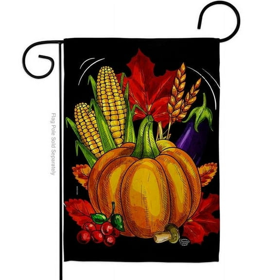 Ornament Collection G192654-BO 13 x 18.5 in. Traditional Thanksgiving Garden Flag with Fall Harvest & Autumn Double-Sided Decorative Vertical Flags House Decoration Banner Yard Gift