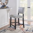 thumbnail image 2 of Linon Blake 24" High Back Counter Stool, Black/Dove Gray Faux Leather, 2 of 15