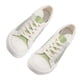 thumbnail image 4 of Zapato de Lona 3 CM Suela Gruesa Transpirable Cómodo Moda Punta Redonda Zapatos de Lona Planos para Diario Blanco Verde 38, 4 of 8