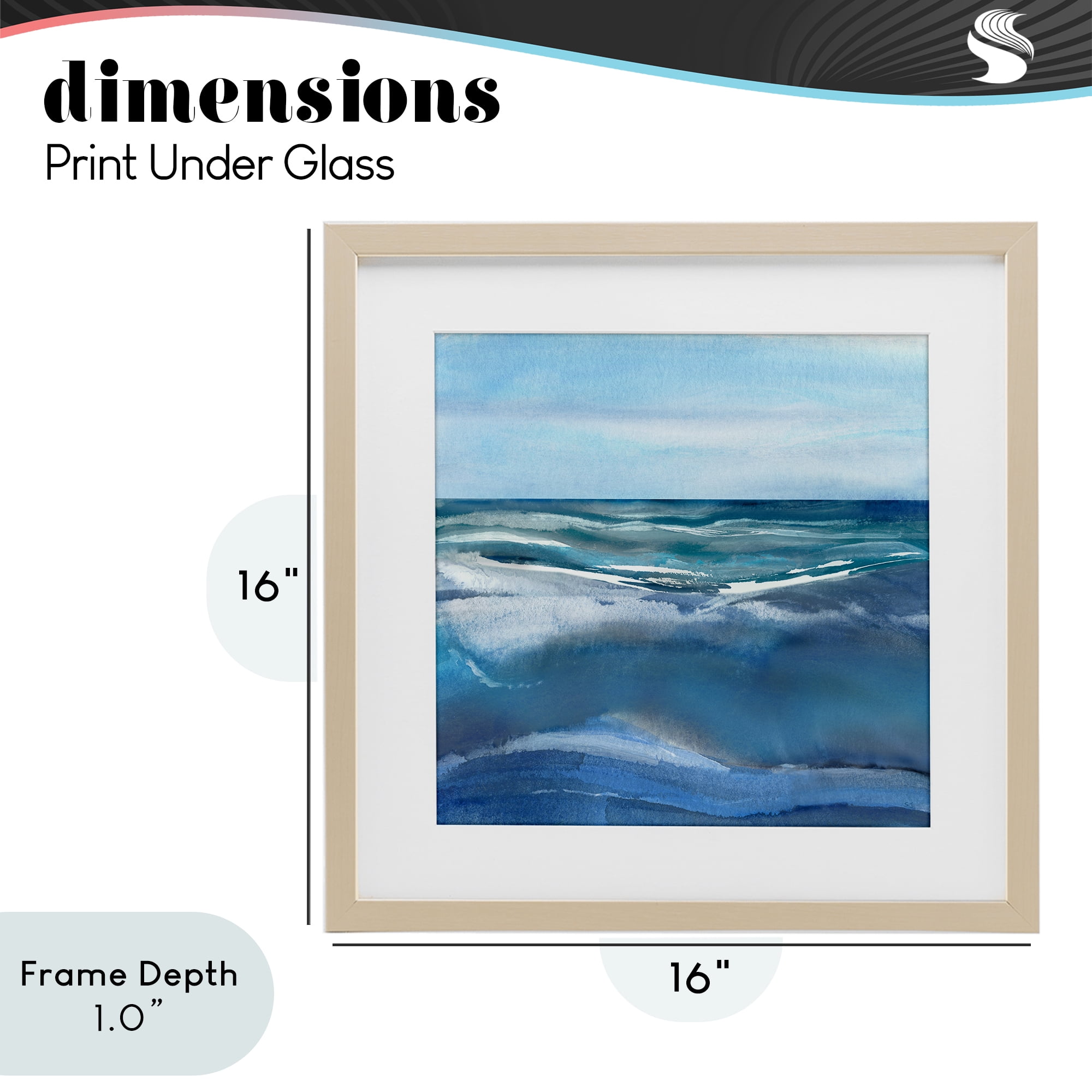 Stupell Industries Calm Seas under Soft Sky Birch Framed Print Under Glass, design by Susan Jill