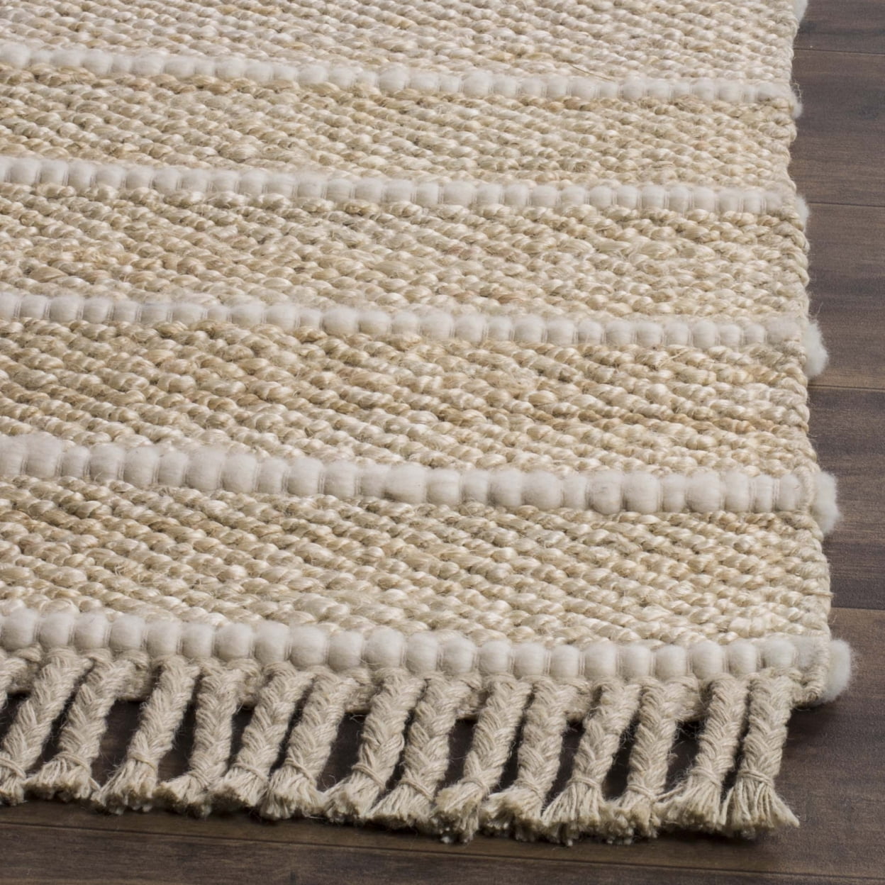 SAFAVIEH Natural Fiber Carrie Braided Area Rug, Ivory, 6' x 6' Square