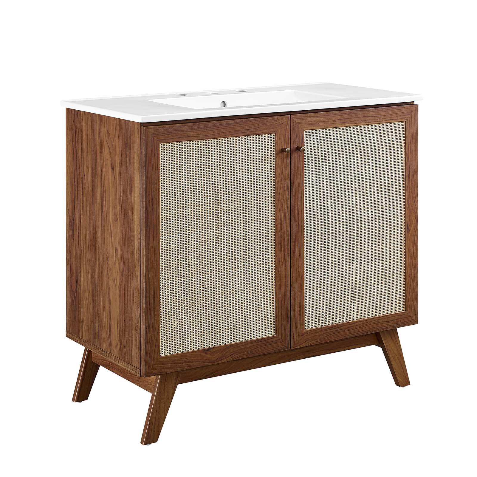 Modway Soma 36” Bathroom Vanity in Walnut White
