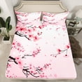 thumbnail image 2 of Manfei Chic Flowers Sakura Full Size Sheets 4-Piece for Teens Adults,Cherry Blossoms Breathable Bed Sheets,Japanese Style Lightweight Sheet Sets,Super Cozy Room Decor, 2 of 7