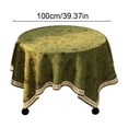 thumbnail image 2 of Round Tablecloth Coffee Table Cover Desktop Decor Bedroom Living Room Stain Resistant Decorative Cotton Linen Fabric Washable Dining Kitchen, 2 of 7