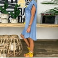 thumbnail image 6 of cllios Women's Casual Turndown Neck Denim Party Dresses Sleeveless Swing Dresses for women, 6 of 9