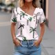 thumbnail image 5 of Top de Verano Mujeres Cuello en V Casual Manga Corta Primavera Y Top de Verano, Tops Cortos para Mujeres, 5 of 5