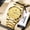 Gold surface, gold steel band, variant on Men's watch stainless steel butterfly clasp quartz watch simple dual calendar non-mechanical multifunctional waterproof watch business men's wristwatch