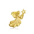 thumbnail image 4 of Wellingsale Ladies 14k Yellow Gold Polished Fancy Angel Stud Earrings (7 X 13mm), 4 of 7