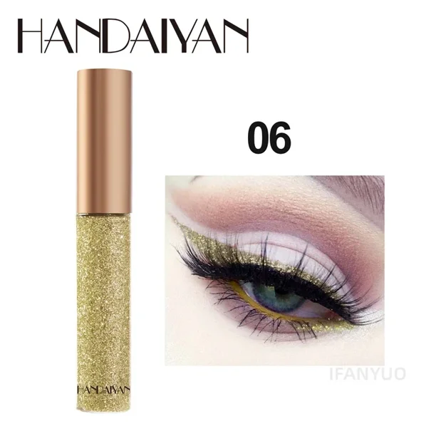 Heallor-sombra de ojos líquida con purpurina, maquillaje de espectáculo de Festival, delineador de ojos nacarado de larga duración, brillo fácil de usar, sombra de ojos C