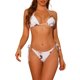 thumbnail image 1 of Conjuntos de bikini de halter con estampado de teñido anudado para mujer, 2 piezas, parte inferior triangular elástica con lazo, trajes de baño, blanco, talla X-Large, 1 of 4