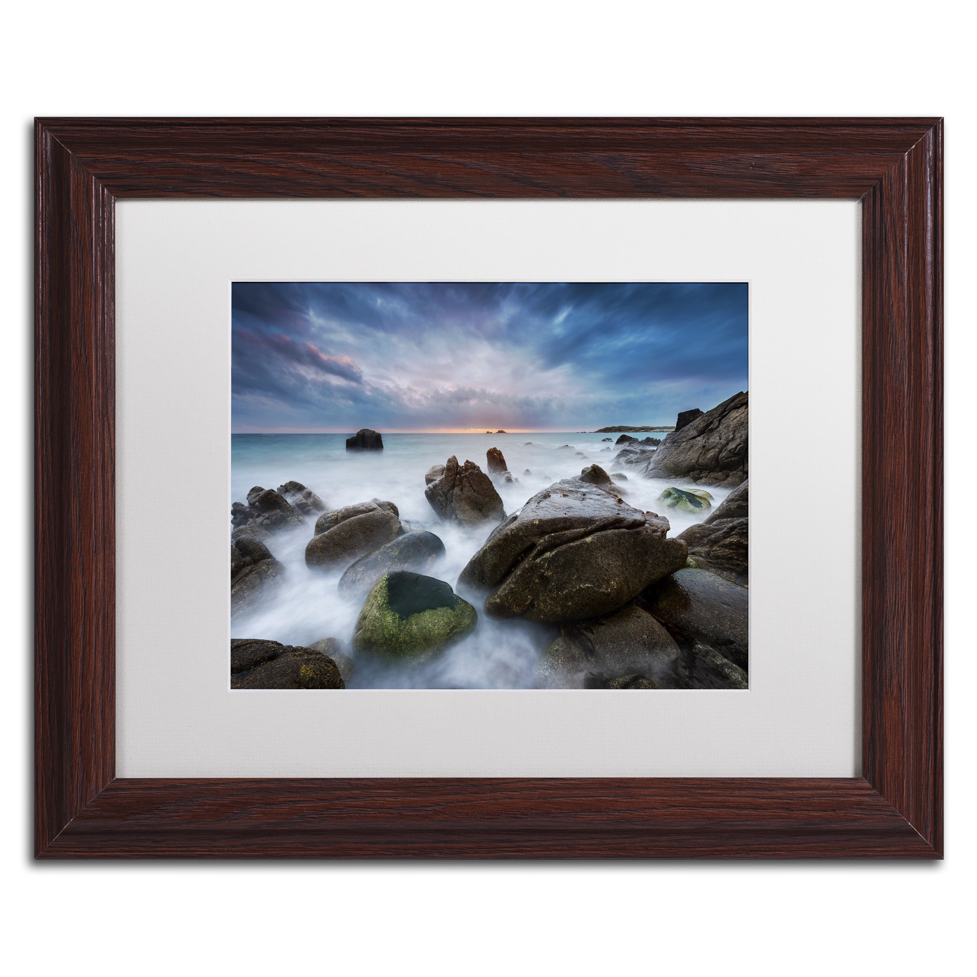 Trademark Fine Art "The Ocean Dream" Canvas Art by Mathieu Rivrin, White Matte, Wood Frame