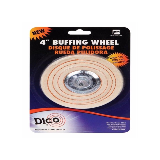 Rueda pulidora Dico, mandril en espiral de 10 cm, 1/4 pulgadas