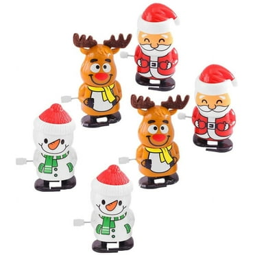 ZenCart Wind-up Christmas Cat Toy Clockwork Spring Santa Claus Snowman Elk Penguin Cookie Man Walking Toy Christmas Goodie Bag Stuffers Party Favors