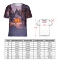 thumbnail image 2 of Christmas Snowman Snow House Women's T-Shirt Short Sleeve T Shirts Tops Tee Ladies Loose T, 2 of 6